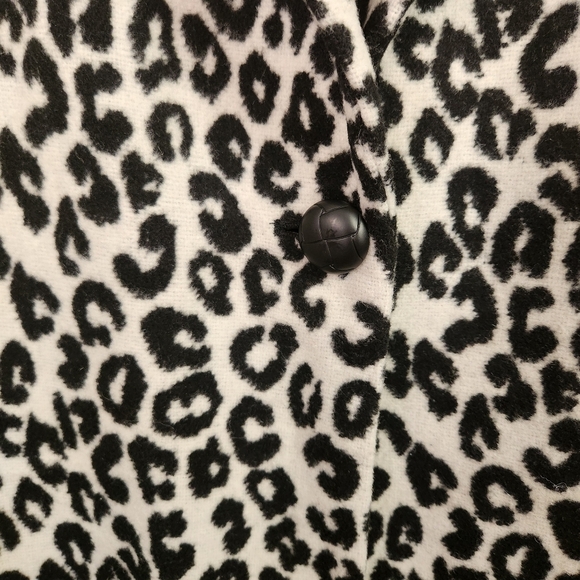 Maison Cinqcent 500 Jacket Leopard Print Winter Coat Black White Womens Medium - Picture 5 of 12